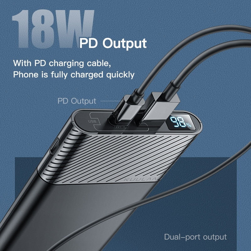 KUULAA Power Bank 10000mAh 3.0 PowerBank USB
