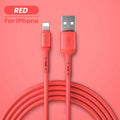 USB Cable For iPhone 12 11 Pro Max X XR XS 8 7 6 6s 5 5s Fast Data Charging Charger USB Wire Cord Liquid Silicone Cable 1/1.5/2M